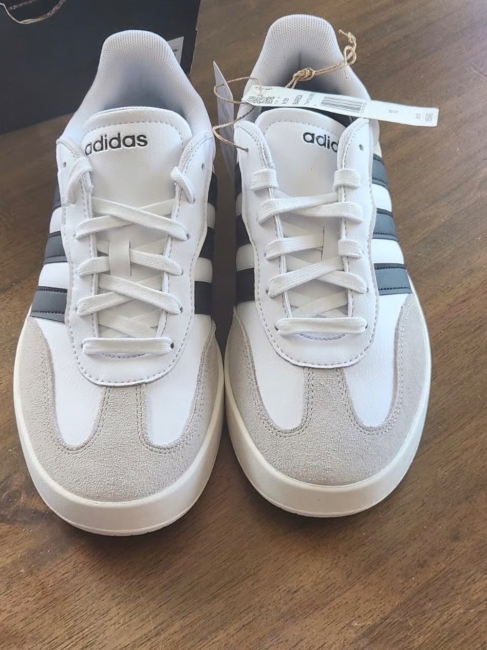 New adidas Barreda White Black Women's Low Top Sneakers Shoes Stripes Lace Up